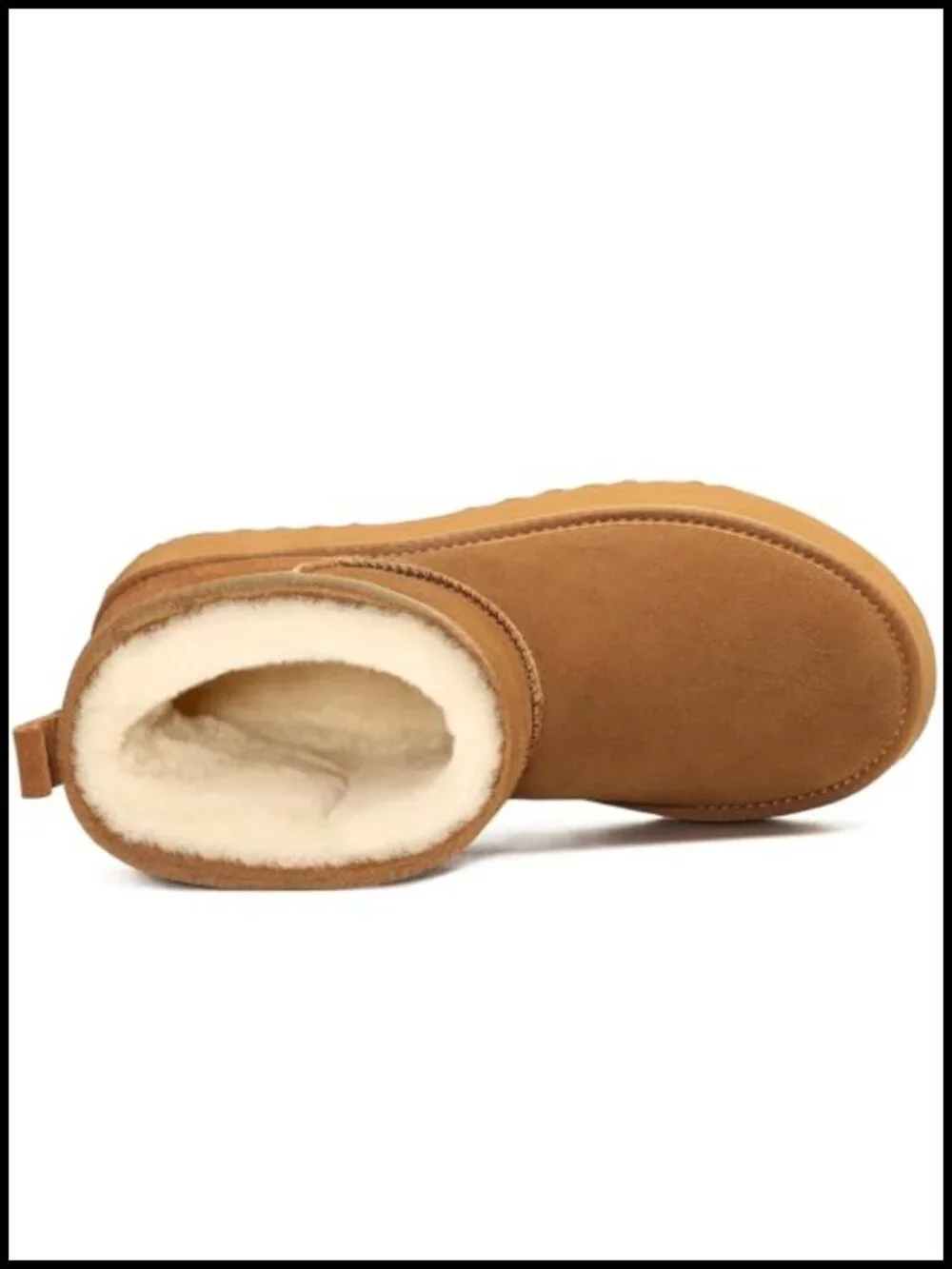 Genuine Suede Platform Mini Boots for Women Fur Lined Winter Snow Boots